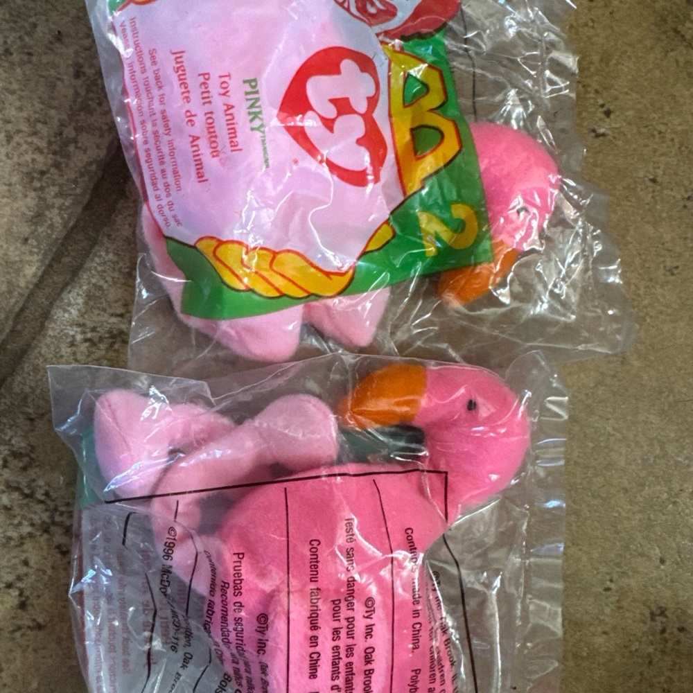 TY McDonald's Teenie Beanie - #2 PINKY the Flamingo (1997) (5 inch) - New in Bag